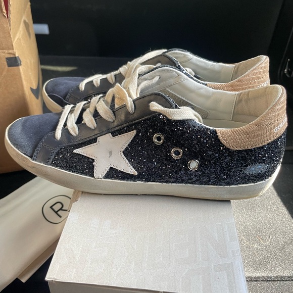 NEW navy glitter golden goose sneakers - Picture 3 of 5
